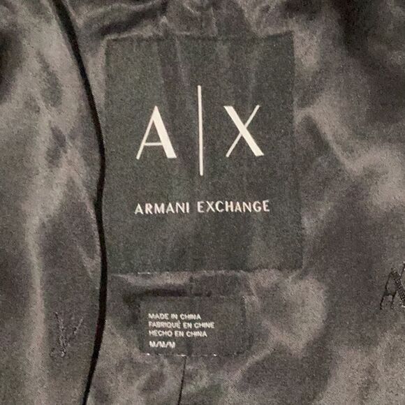 A/X ARMANI EXCHANGE NAVY BLUE LONG COAT JACKET MEDIUM - Picture 7 of 8